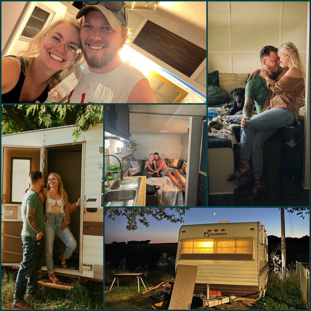 Took on our first remodeling project with our little 70s camper