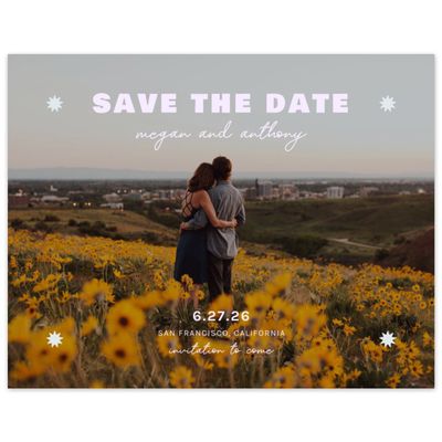 Light Lilac, Purple Wedding Digital Save the Date - Vibrante Photo