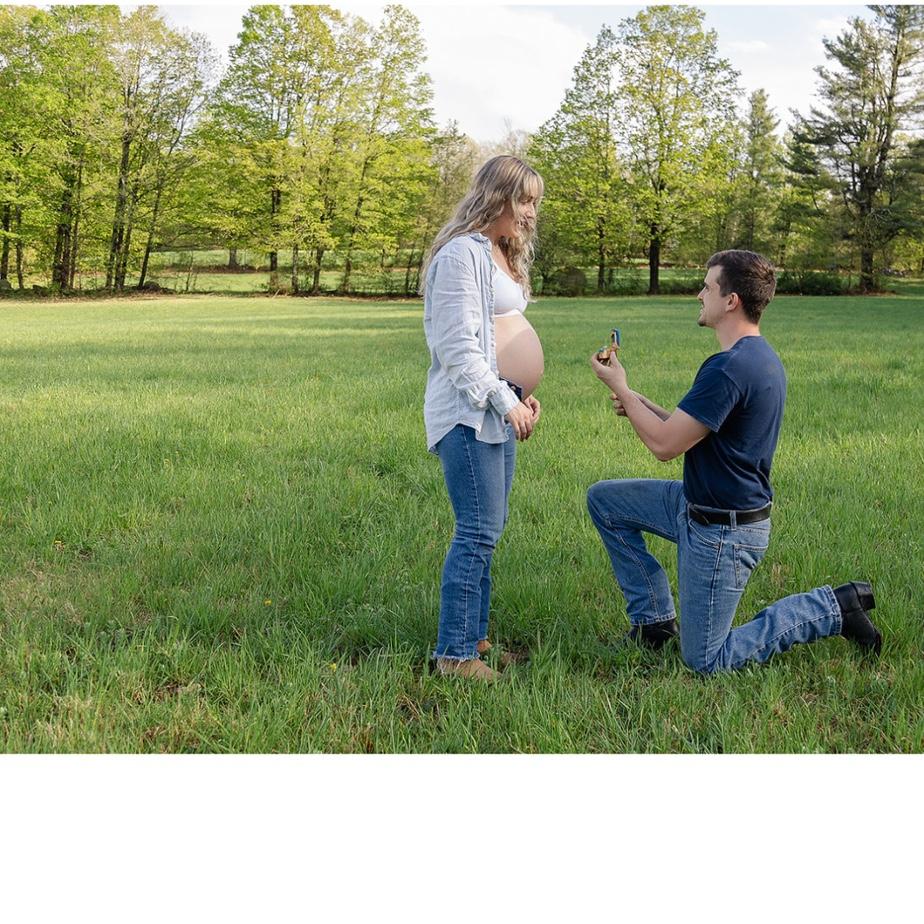 When we got engaged during our maternity pictures!
