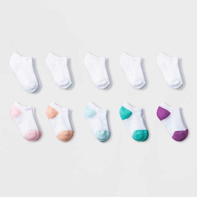 Baby 10pk Low-Cut Socks - Cat & Jack™ White 6-12M