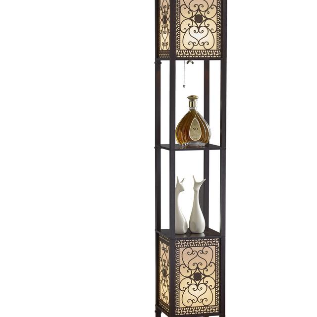 Artiva USA 64" Infinity Heart Shelf Floor Lamp, Espresso