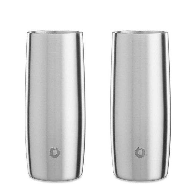 Snowfox Insulated Stainless Steel Cocktail Glass/Drink Tumbler, 14.5-ounce, Set of 2
