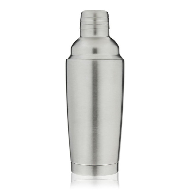True Vacuum Insulated Cocktail Shaker Leak Proof Insulated Shaker Stainless Steel, Cocktail Shaker, Drink Shaker and Strainer, 25oz, Silver, Set of 1