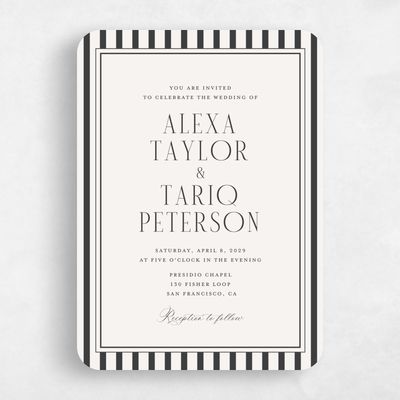 Beige Rounded Wedding Invitation - Azelie Portrait