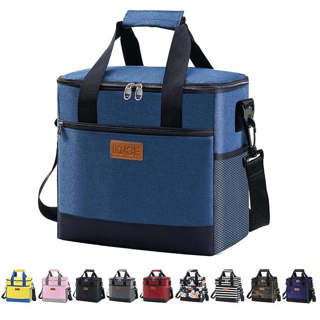 iknoe Large Cooler Bag Collapsible 24 Can Insulated Bags Leakproof Lunch Cooler Tote with Multi-Pockets for Adult Insulated Lunch Box for Beach, Picnic, Work