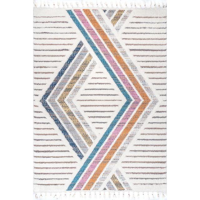 Nuloom Angela Geometric 5x8 Area Rug for Living Room Bedroom Dining Room Nursery, Ivory