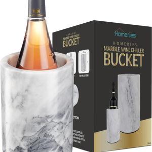 Homeries Marble Wine Chiller Bucket - Wine & Champagne Cooler for Parties, Dinner – Keep Wine & Beverages Cold, Wine Chillers for Bottles – Holds Any 750ml Bottle - Ideal Gift for Wine Enthusiasts