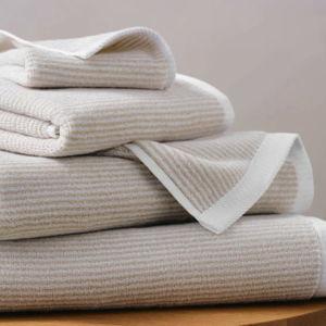 Plush Turkish Cotton Bath Towels - Striped Pebble