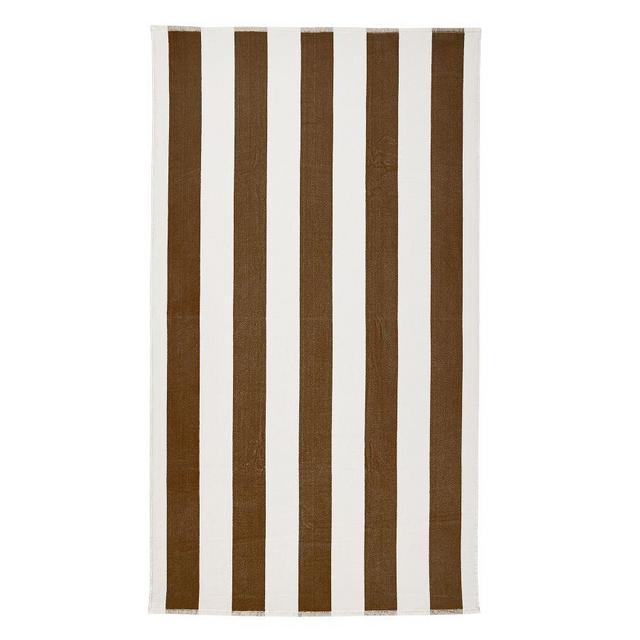 Classic Awning Striped Beach Towel, Chocolate