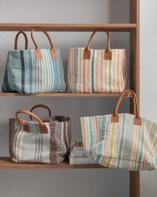 Garnet Hill Woven Stripe Storage Baskets