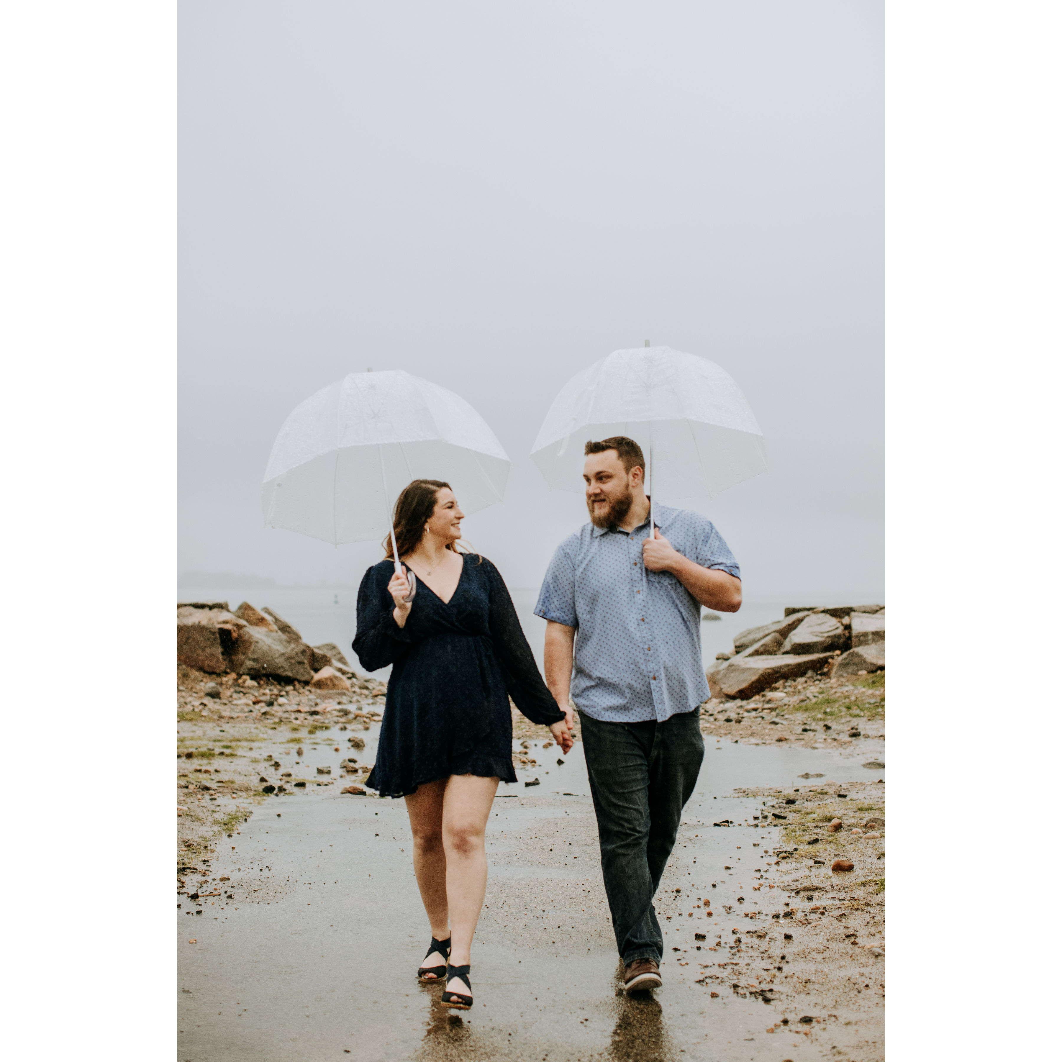2021- Geoff planned a photoshoot for our 5 year anniversary.. it torrentially down-poured but we still had fun!