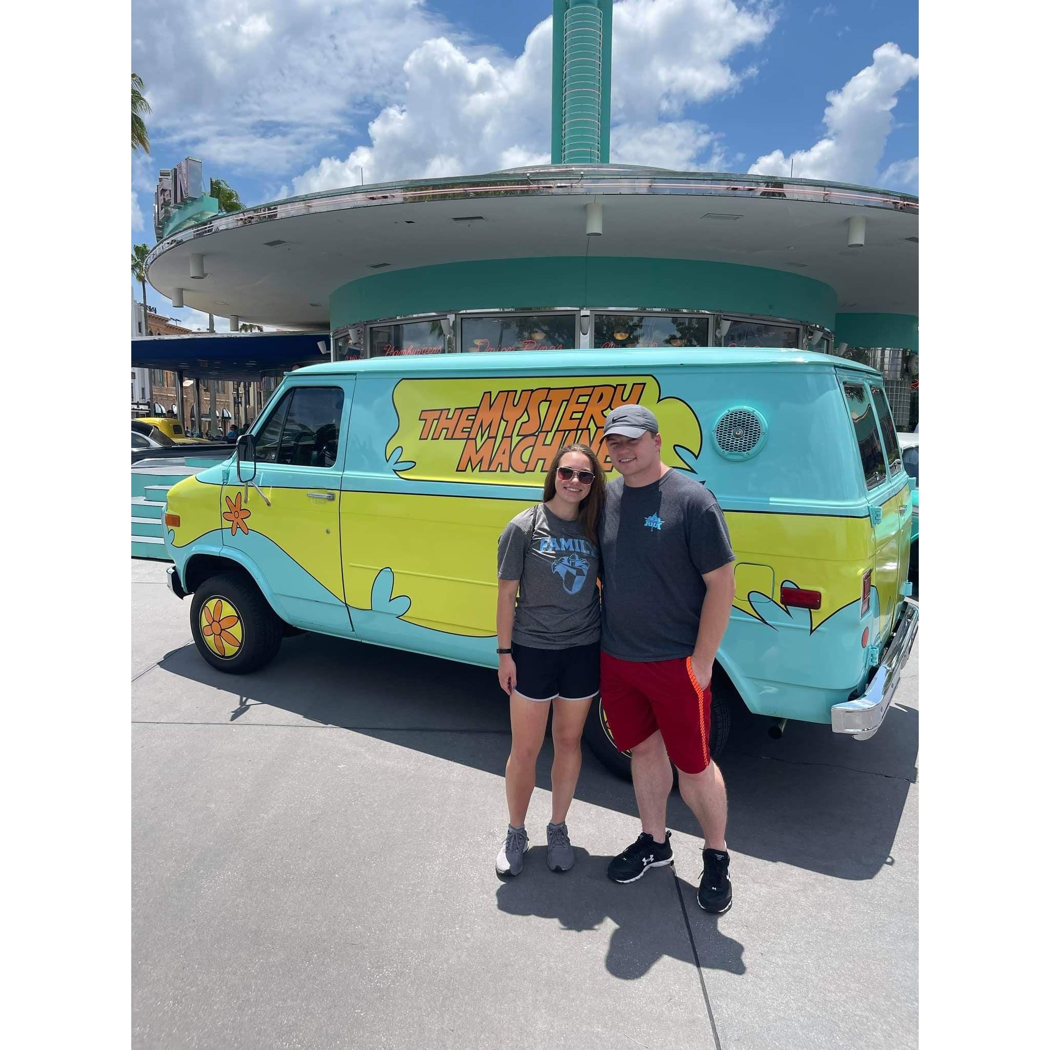 He loves Scooby-Doo so we definitely needed a picture with the Mystery Machine!