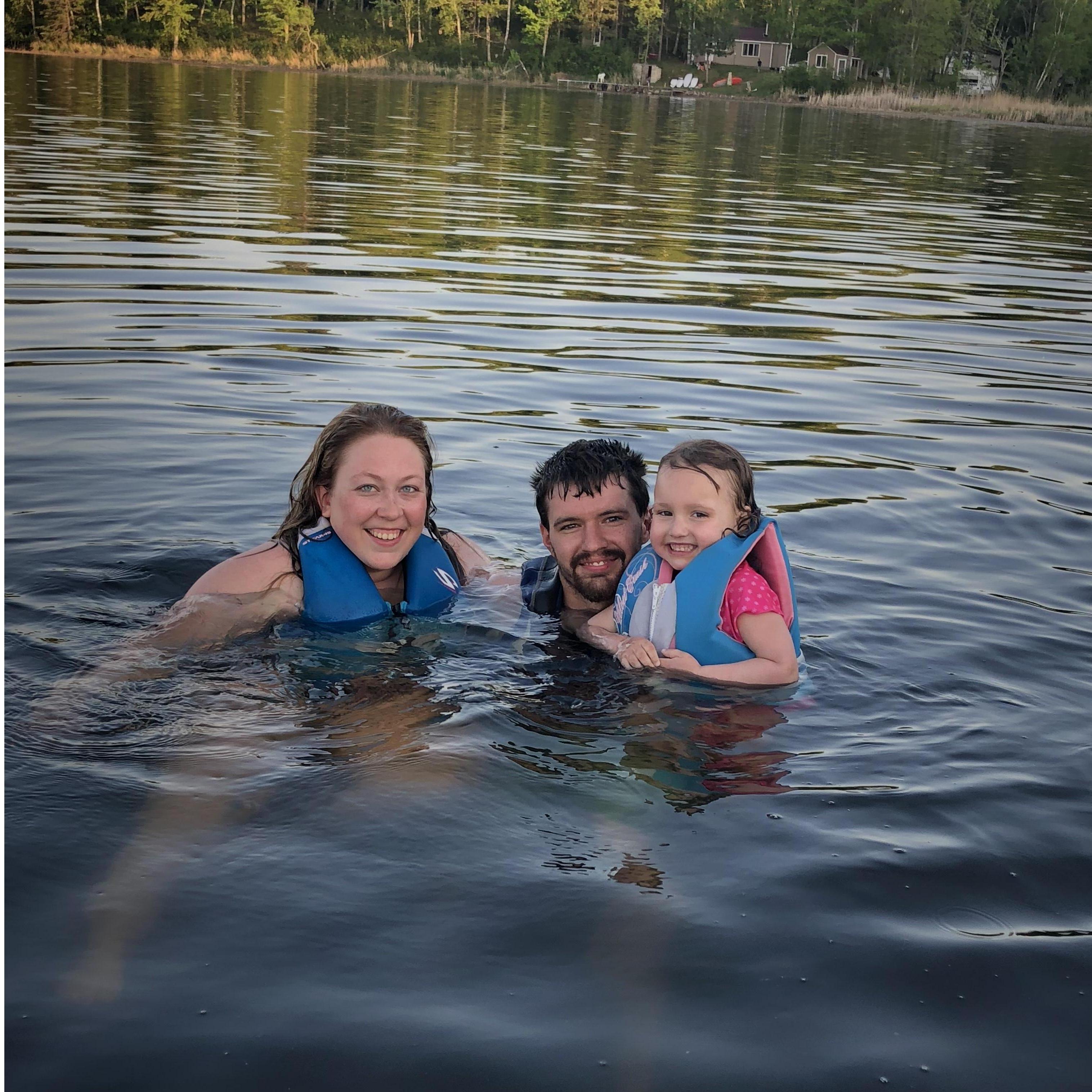 Swimming at the Cabin - May 2018