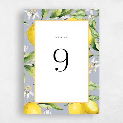 Cloud Gray, Grey Wedding Table Number - Praga