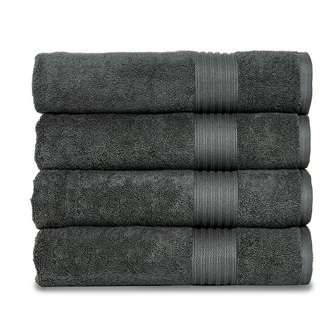 PESHKUL Premium Luxury Collection Turkish Bath Towels 100% Cotton 27x54 | Set of 4 Soft Bath Towels for Bathrooms | Super Absorbent | Eco-Friendly Hotel and Spa Quality | Mineral Grey