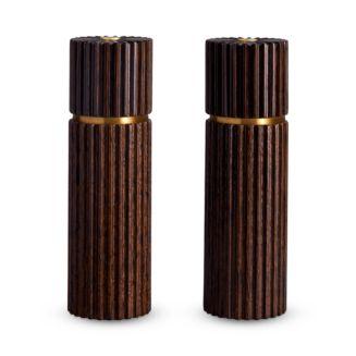 L'Objet Hand Carved Ribbed Salt and Pepper Mills