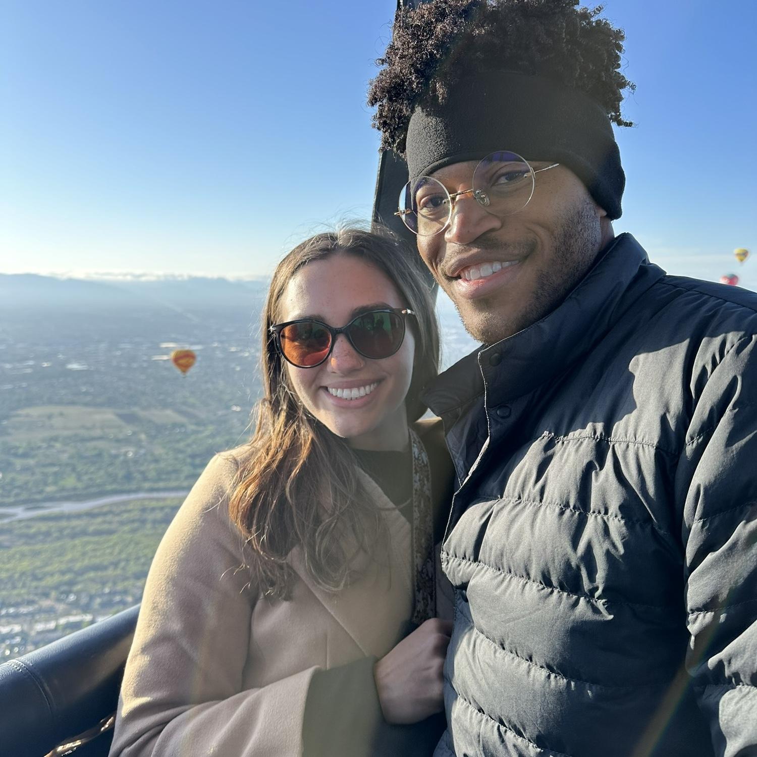 Riding in a hot air balloon in Albuquerque, NM
