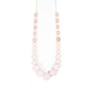 Mom's Teething Necklace, Quartz Pink