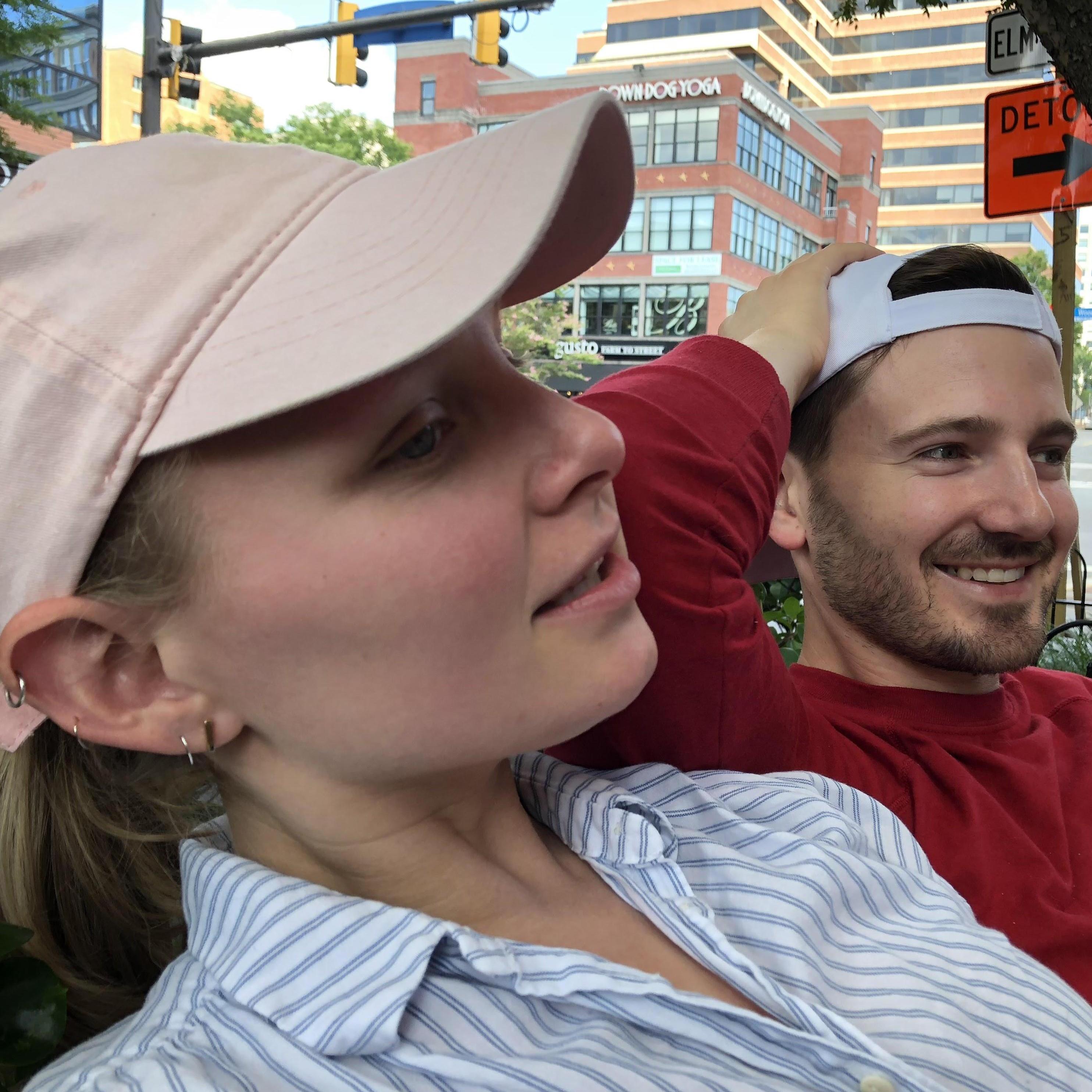 We use each other as arm rests.