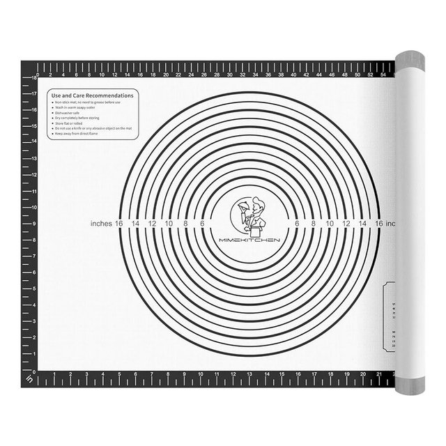 Silicone Dough Mat, Macaron Cookie Pizza Baking Mat for Oven, Non Stick Pastry Mat for Rolling Dough Non Slip, Bread Mat for Kneading, Reusable