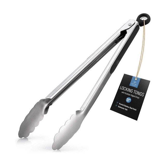 Locking Stainless Steel Tongs