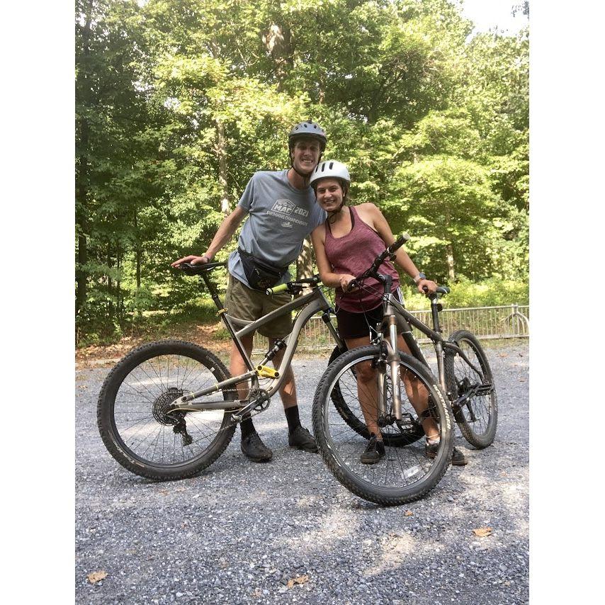 One of many bike rides - Dain likes to teach Celia new skills, like driving a manual car, swimming, and riding a mountain bike!