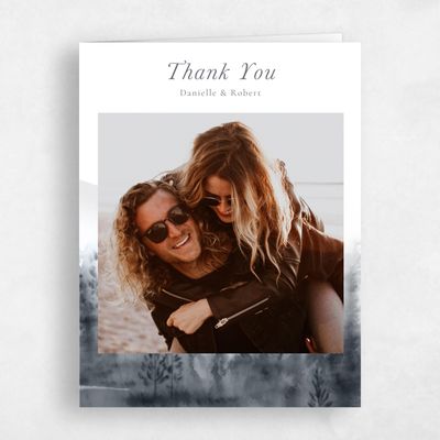 Charcoal, White Wedding Thank You - Grove Photo