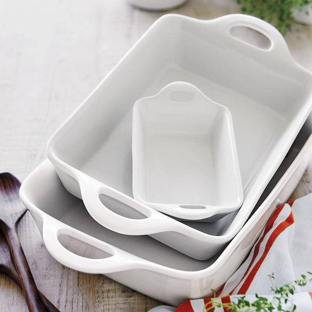 Sur La Table Porcelain Rectangular Bakers, Set of 3