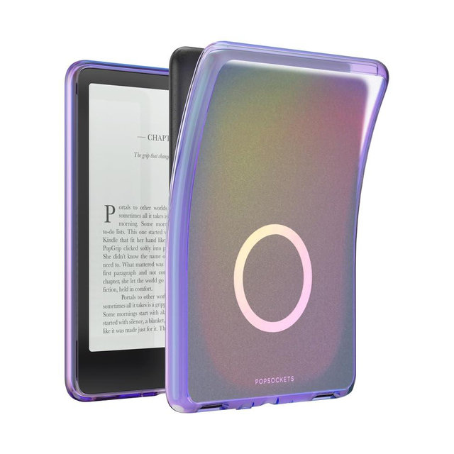 PopSockets Kindle Paperwhite Case (12th Gen, 7”, 2024/25), Signature Edition & Colorsoft – Slim Protective Cover with Built-in MagSafe Ring for MagSafe PopGrip, E-Reader Accessory - Aura