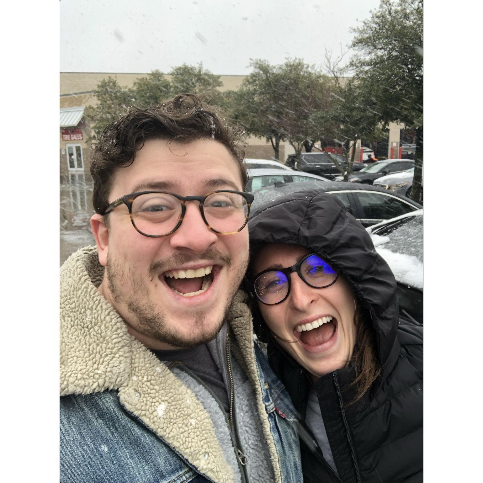 Our first snow in Texas!