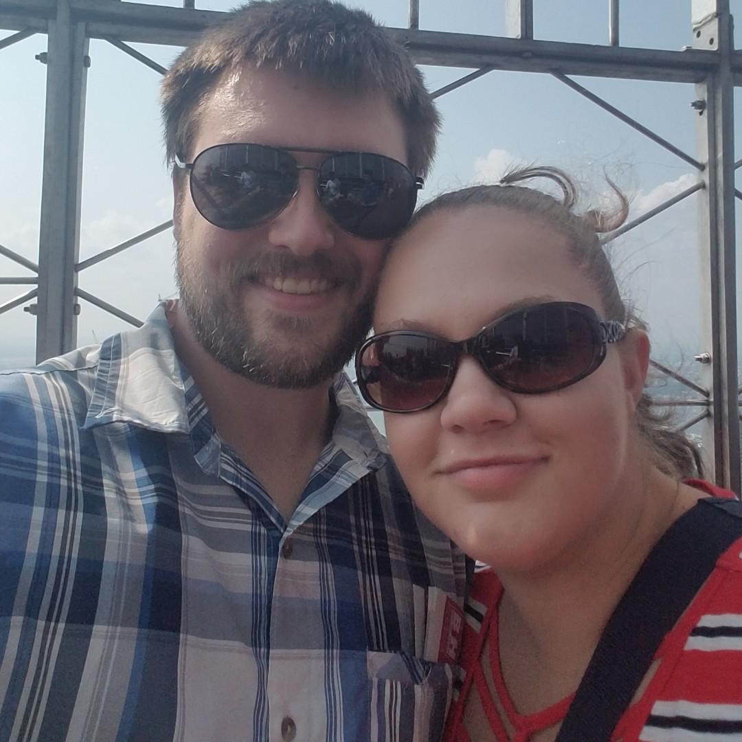 Empire State Building, on a family visit to NYC with Alex's Aunt Ellie, Uncle Brian, and his cousins Tracy, Ade, Dan and Jamie - 7 years 9 months together