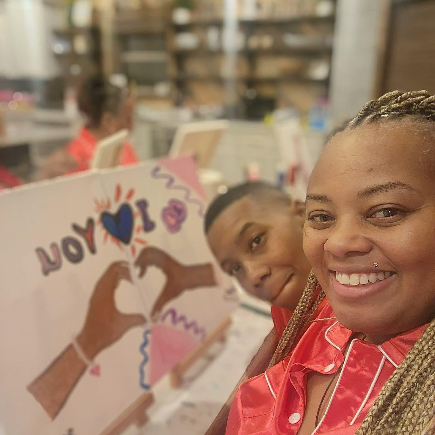 Celebrating Tosha's Birthday! We painted our love and commitment!