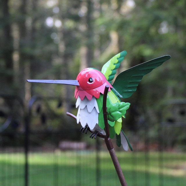 Anna's Hummingbird on Garden Stake - Garden Home Decor- Wild Bird Art - Gift for Mom - Garden Gift