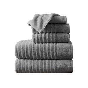 Luxury Cotton Ribbed Texture Towel 6 Piece Set - Great Bay Home
