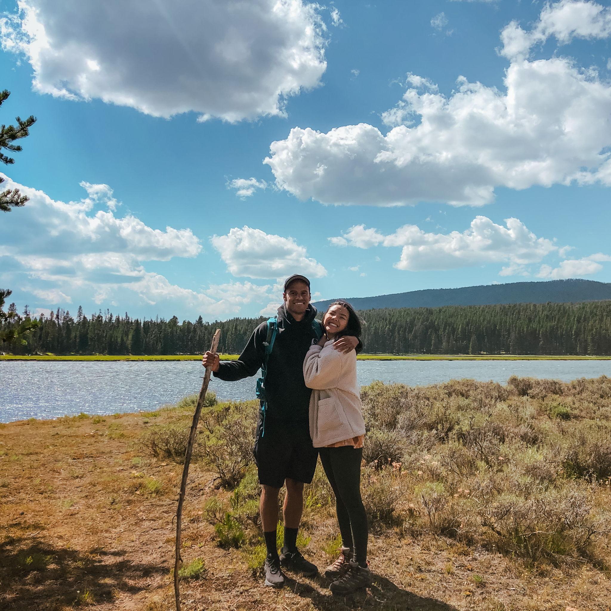 Our first camping/roadtrip together! Yellowstone. We were babies! Aug 2020