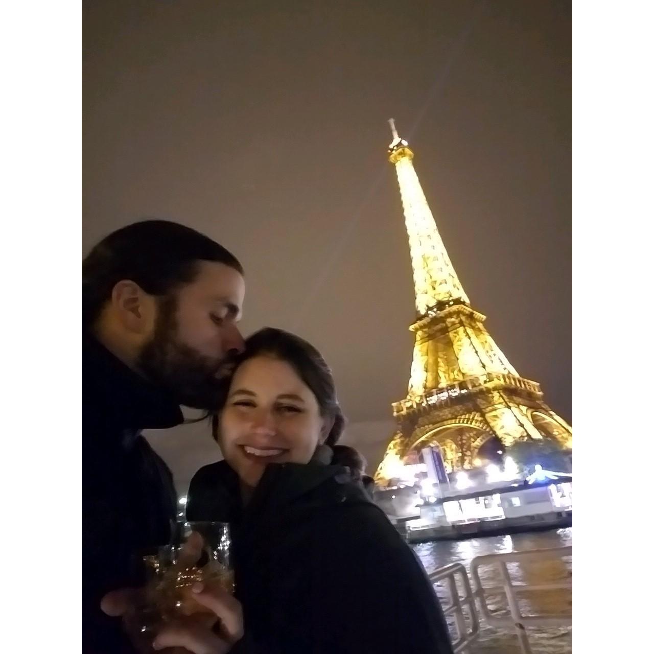 On our trip to Paris where we got engaged!