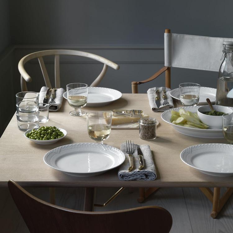 Royal Copenhagen, White Fluted Half Lace Dinner Plate | Zola