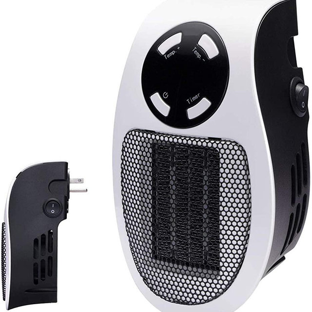 350W Space heater, Programmable Wall Outlet Space Heater As Seen on TV with Adjustable Thermostat and Timer and Led Display for Office Dorm Room