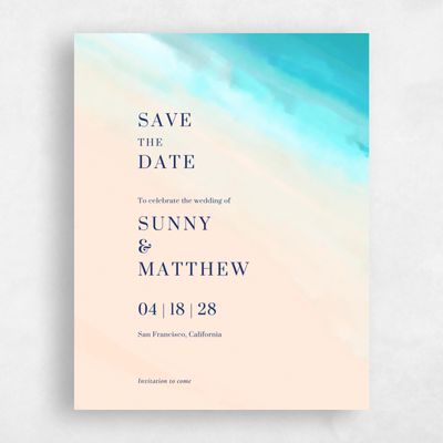 Blue Wedding Save the Date - Chelan Portrait