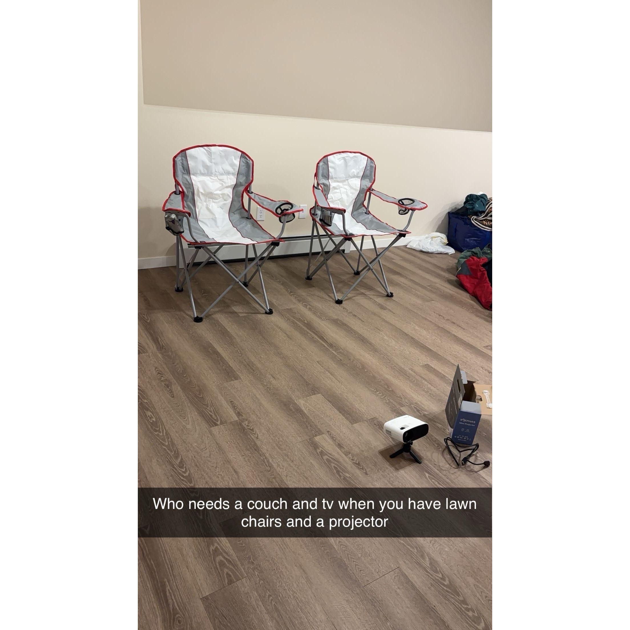Our first apartment together in Wisconsin. We're clearly good at interior decorating :)