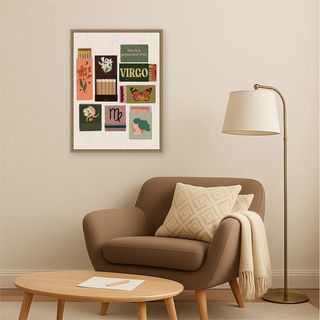 Virgo Matchbook Linen 14x18 FC Print Framed Canvas Wall Art