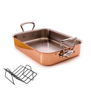 Mauviel M'150s Copper and Stainless Steel Roaster with Rack