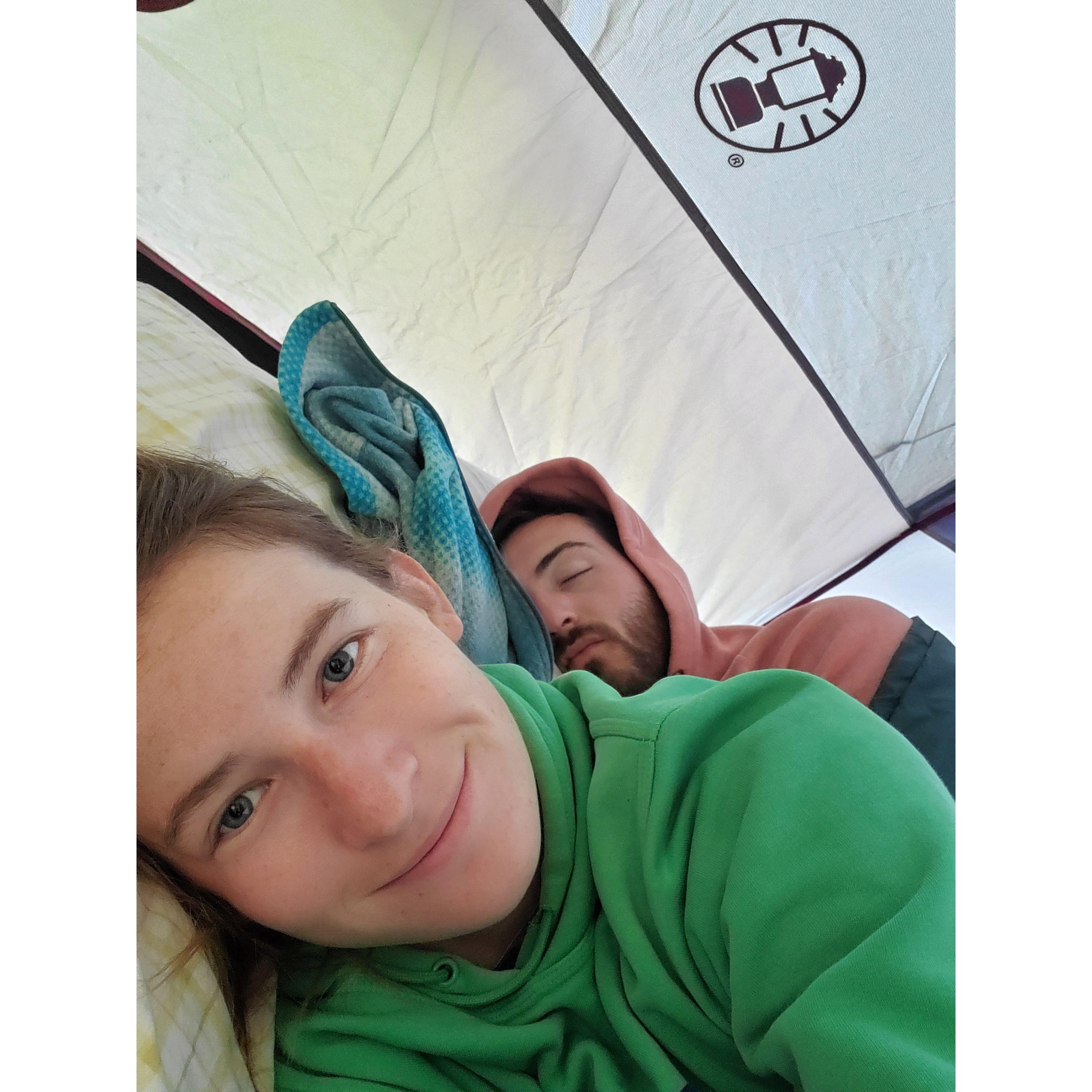 camping probably in NH