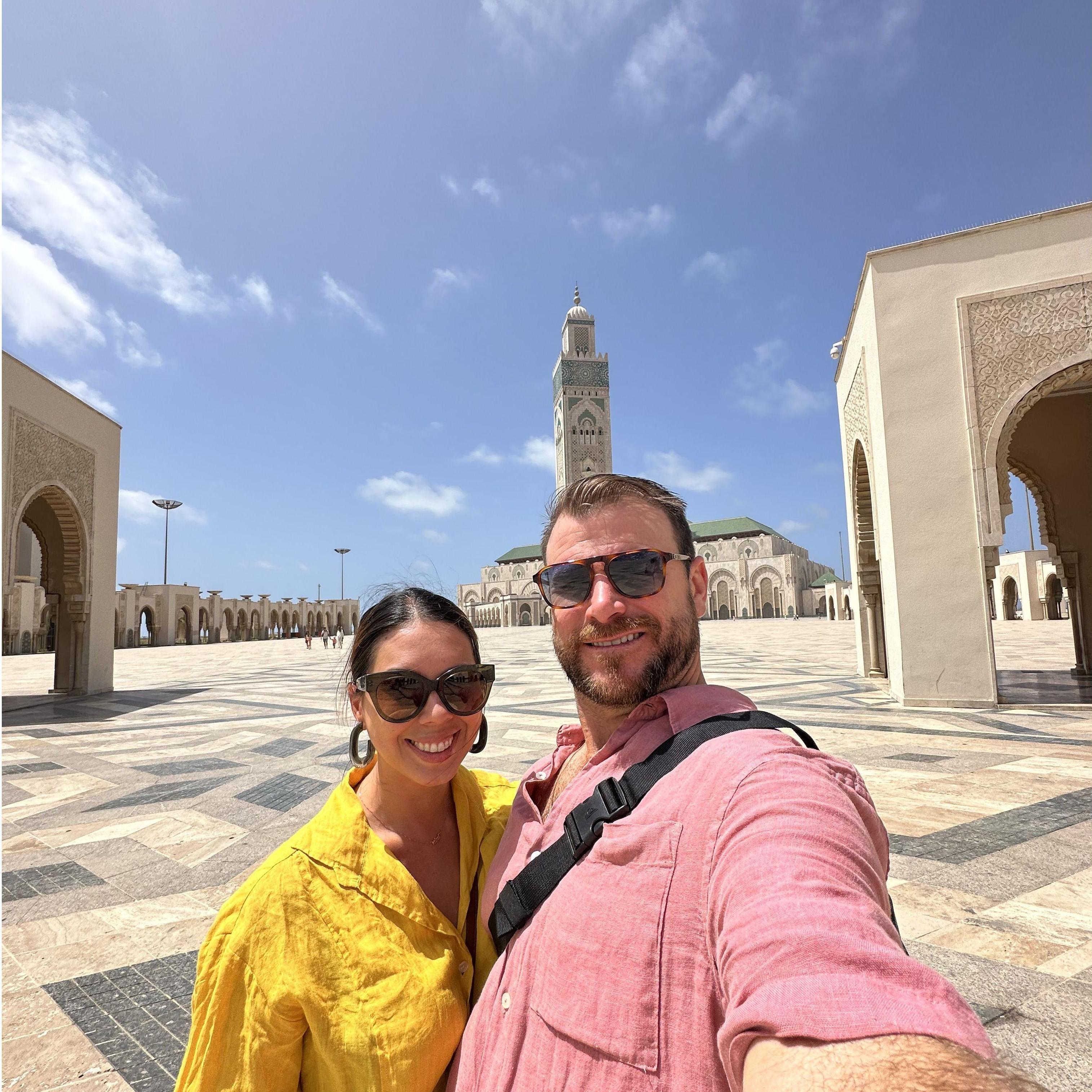 At one of the biggest Mosque's in the world in Casablanca, Morocco. All new threads since they lost our luggage!