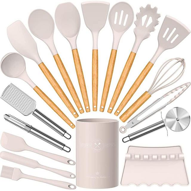 18PCS Silicone Cooking Utensils Set Kitchen Cookware for Nonstick