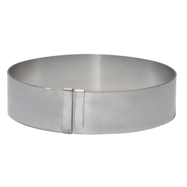 de Buyer Round Expandable Cake Frame - 1.75” Height - Adjusts to Accommodate 7-14” Cakes - Easy to Use & Clean - Made in France