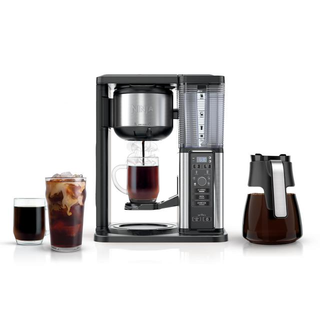 Ninja® CM300 Hot & Iced Coffee Maker, Single Serve Coffee Maker, Drip Coffee, Stainless, Glass Carafe
