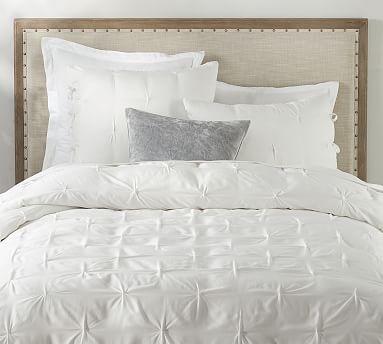 Tencel Tucked Duvet Cover, Full/Queen, White