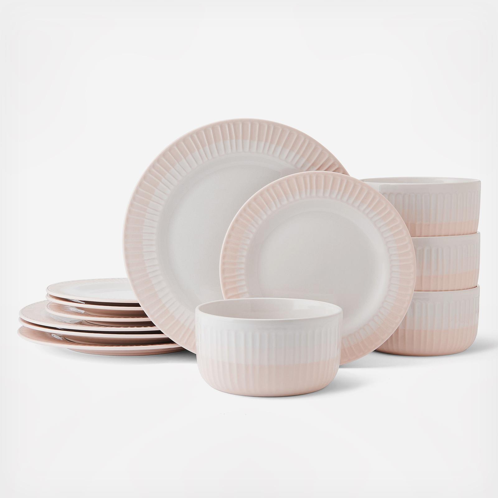Darbie Angell Rising Up Blush 12 Piece Dinnerware Set, Service for 4