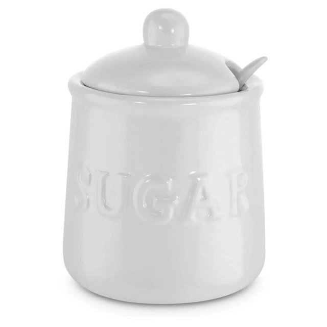 Kovot 10 oz Ceramic Sugar Jar & Spoon Set | White